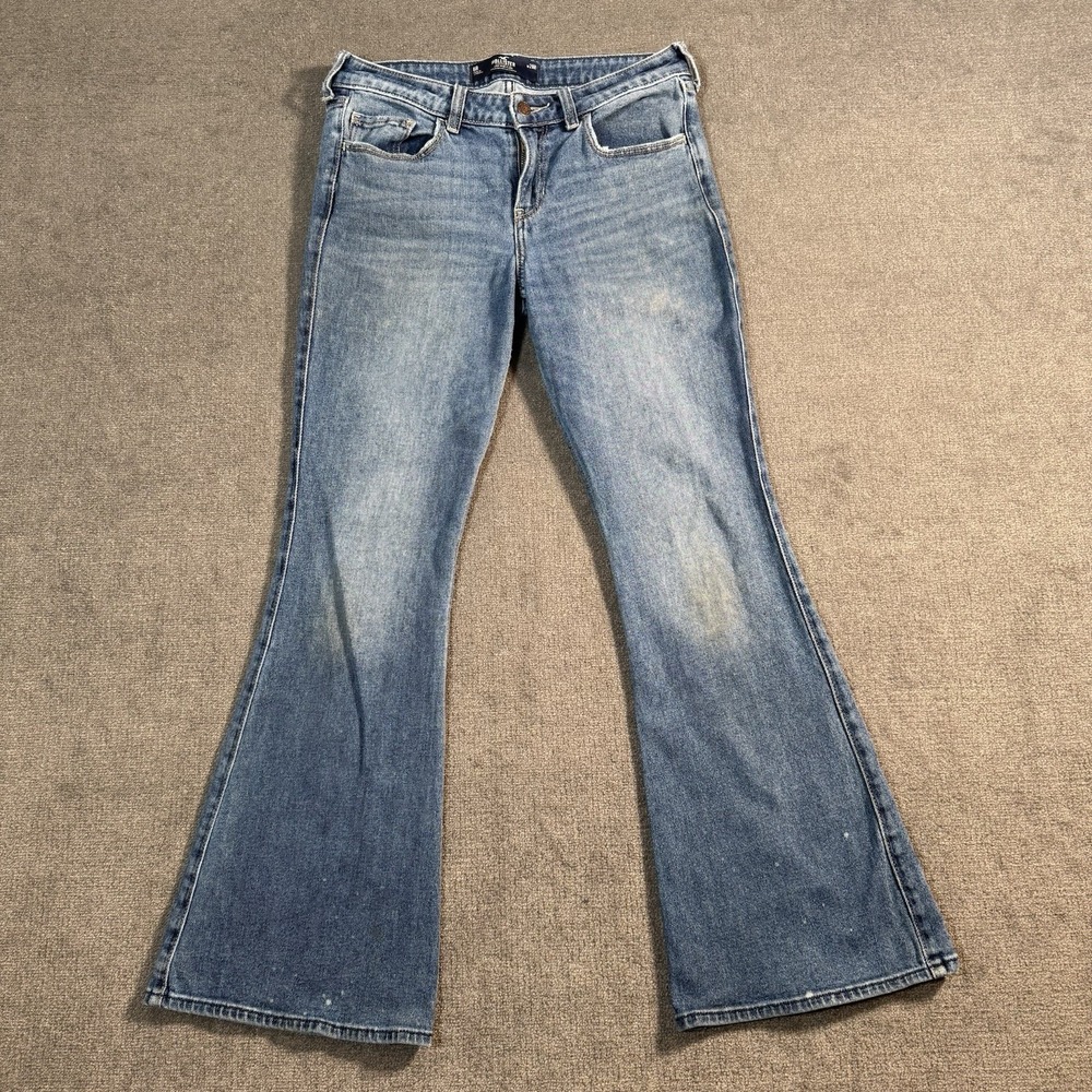 Hollister Low-Rise Flare Jeans Women's Size 6R (w28Rx30) Medium Wash Blue Denim